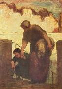 Honore Daumier Die Wascherin oil